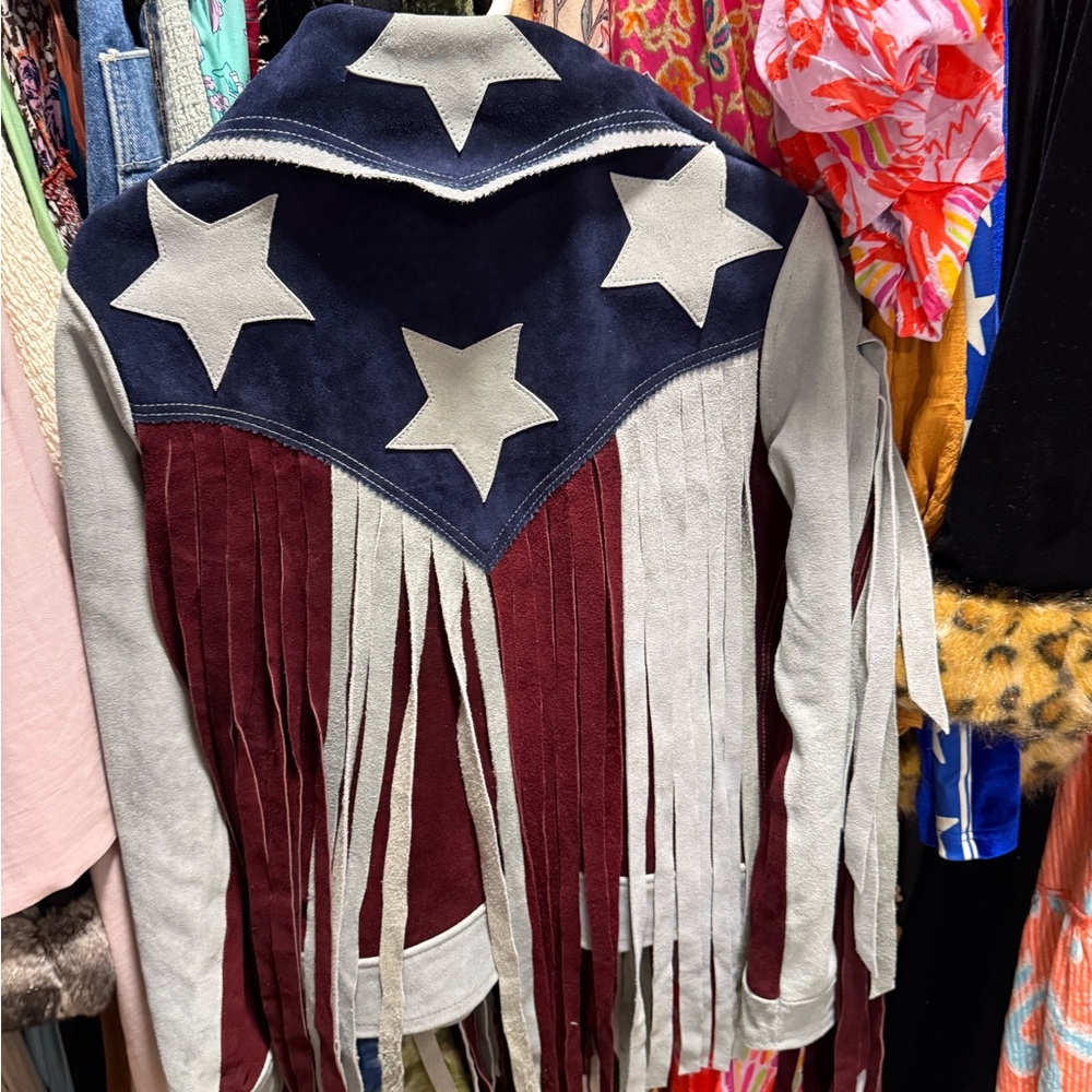 Star Fringe Jacket in Red, White, and Blue gorgeous jacket